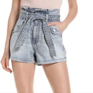 NWT Veronica Beard paper bag tie waist jean shorts